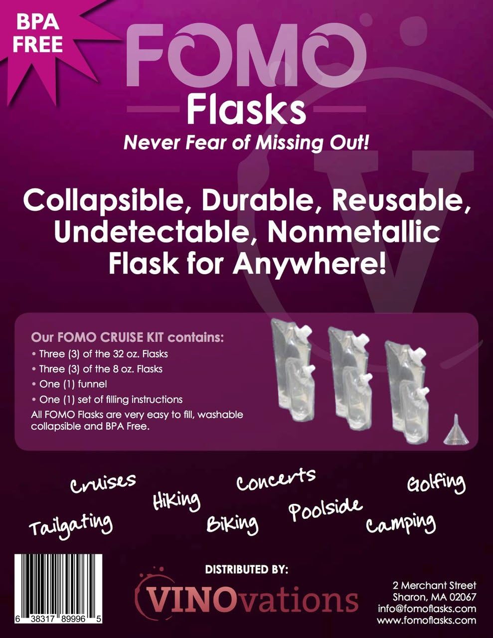 Genuine Rum Runner® Cruise Kit 3 32oz and 3 8oz Flasks Plus