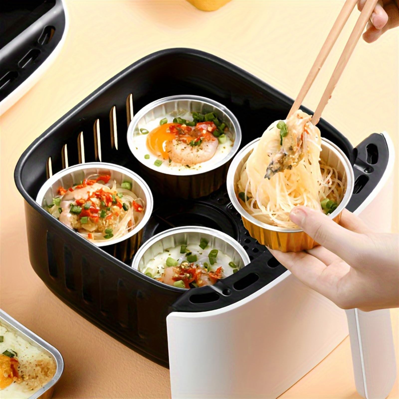 40 Piezas, Caja de Papel de Aluminio desechable para Hornear, Caja de Papel de Aluminio para pudín, Crema, Tarta de Huevo, Pastel, Caja de Papel de Aluminio para Hornear, Tarta de