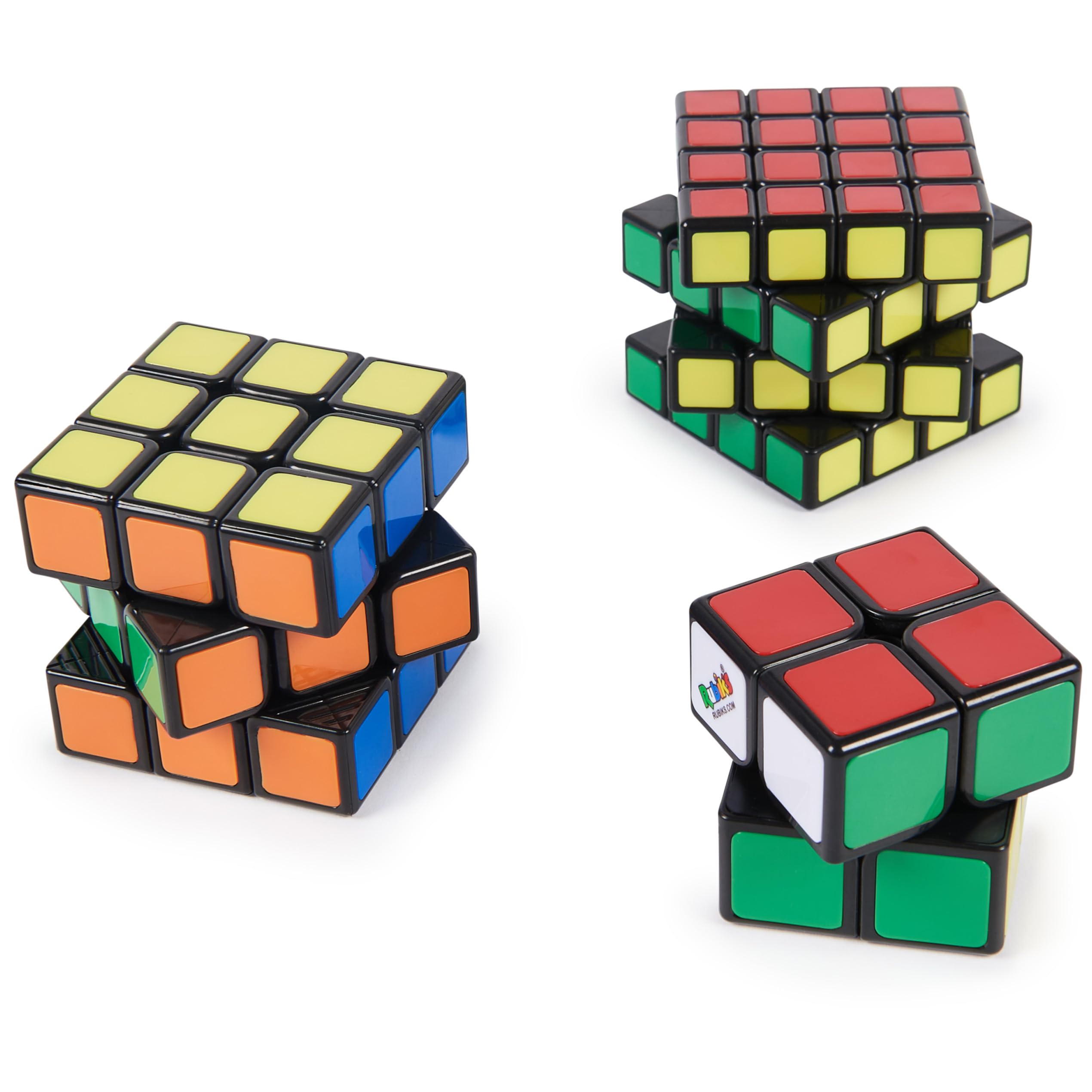 Spin Master Rubik's Cube Trio - Rompecabezas 3D incluye mini cubo de 2 x 2, cubo de 3 x 3 y cubo de 4 x 4