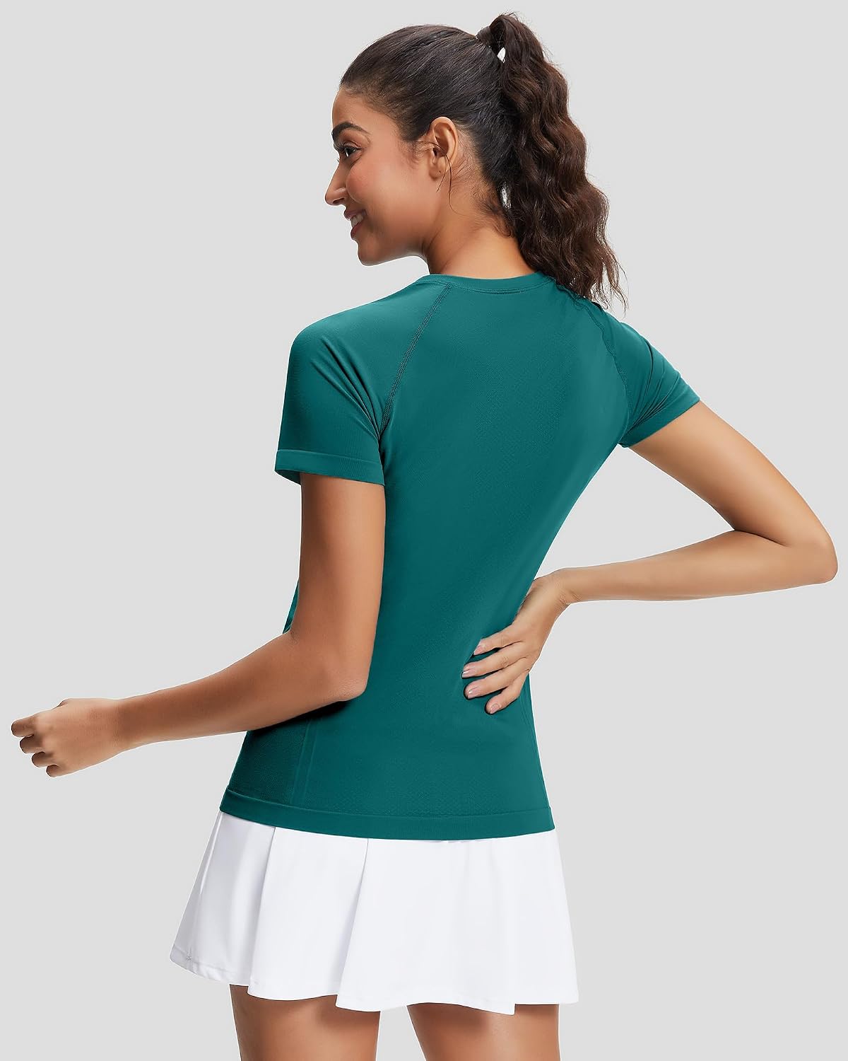Stelle Womens Workout Tops Short Sleeve Seamless Athletic Shirts Yoga Gym Running T-Shirts