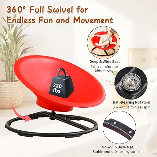 Miniatura 4 de Silla Giratoria para Niños Autistas, Juguetes de Sentarse y Girar para Autismo para Edad 3+, Silla Giratoria Sensorial que Mejora las Habilidades