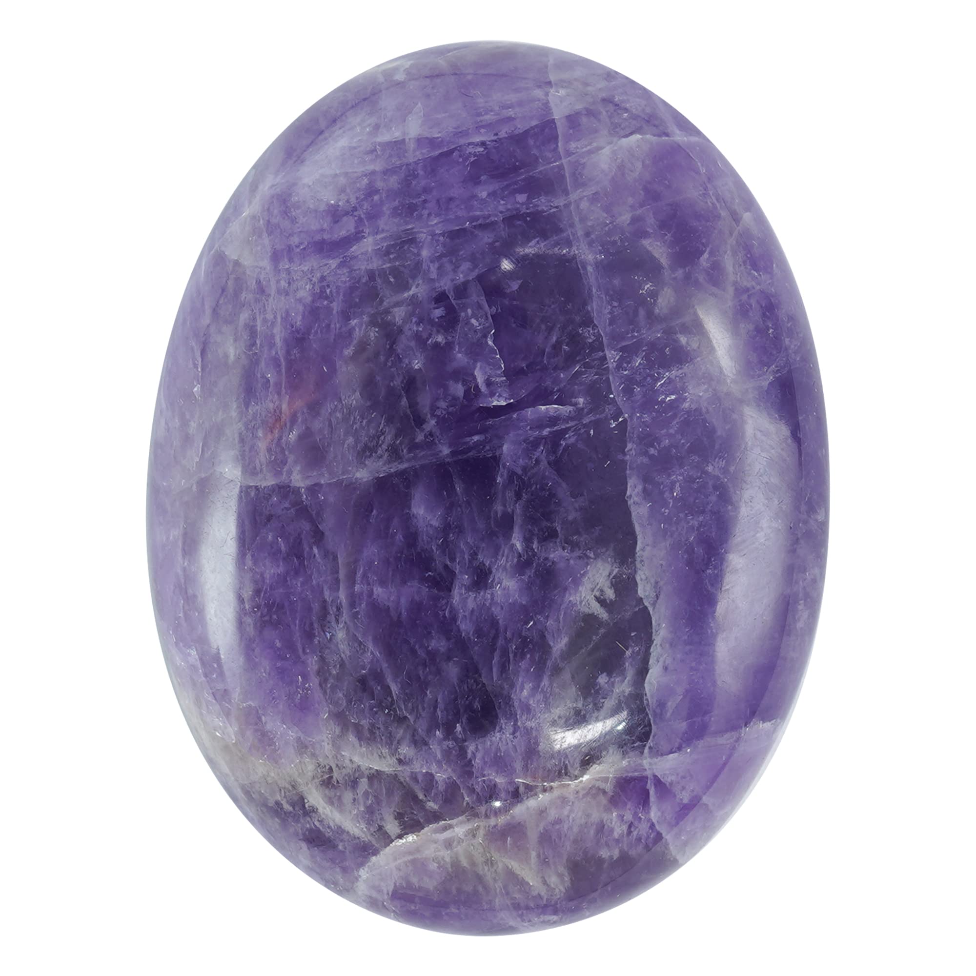 HindCraft Amethyst Palm Stone Large Oval Pocket Massage Worry Stones for Natural Body Chakra Balancing Reiki Healing Stones and Crystal Grid Healing Massage Spa Energy Crystals Stress Relief Stone
