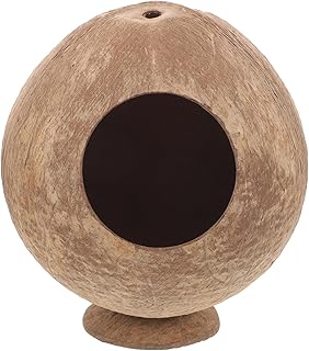 Abaodam ハムスター用ココナッツ殻隠れ家 小動物用巣箱 耐久性のある遊び場 ハリネズミやドワーフハムスター対応ペット用品