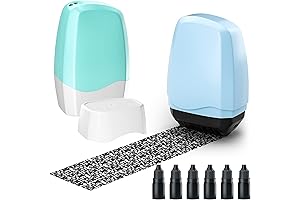 KOEYLE Identity Theft Protection Roller Stamp 2 Pack (Blue & Green)