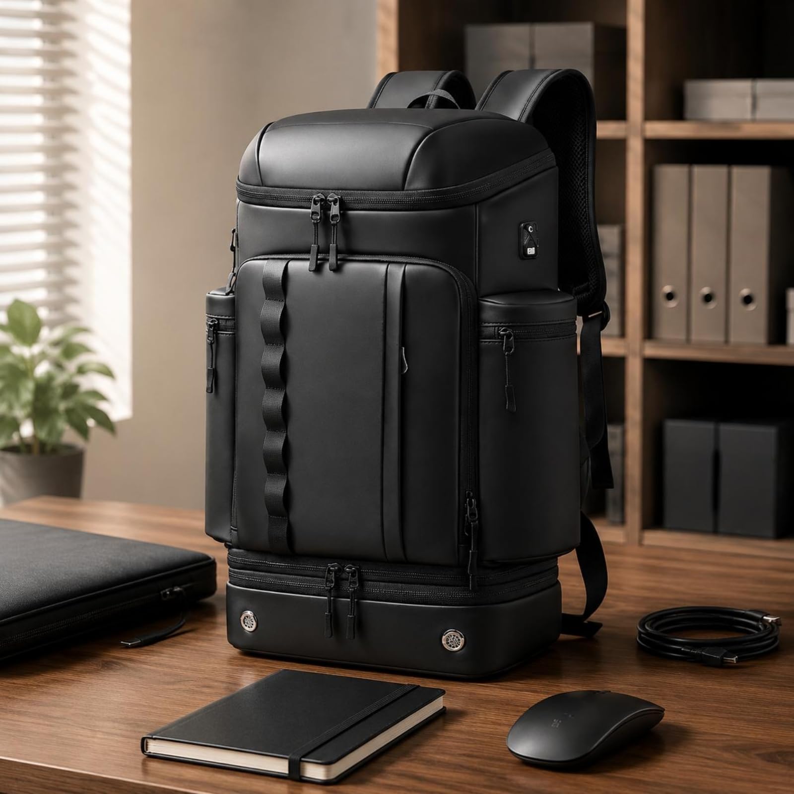 Colcolo Zaino da Viaggio Uomo Zaino Borsa Zainetto Valigia con Spazio Abiti E Accessori E Scomparto Bagnato Asciutto in Oxford con Fodera Poliestere per, Versione Sportiva, Nero, Nero