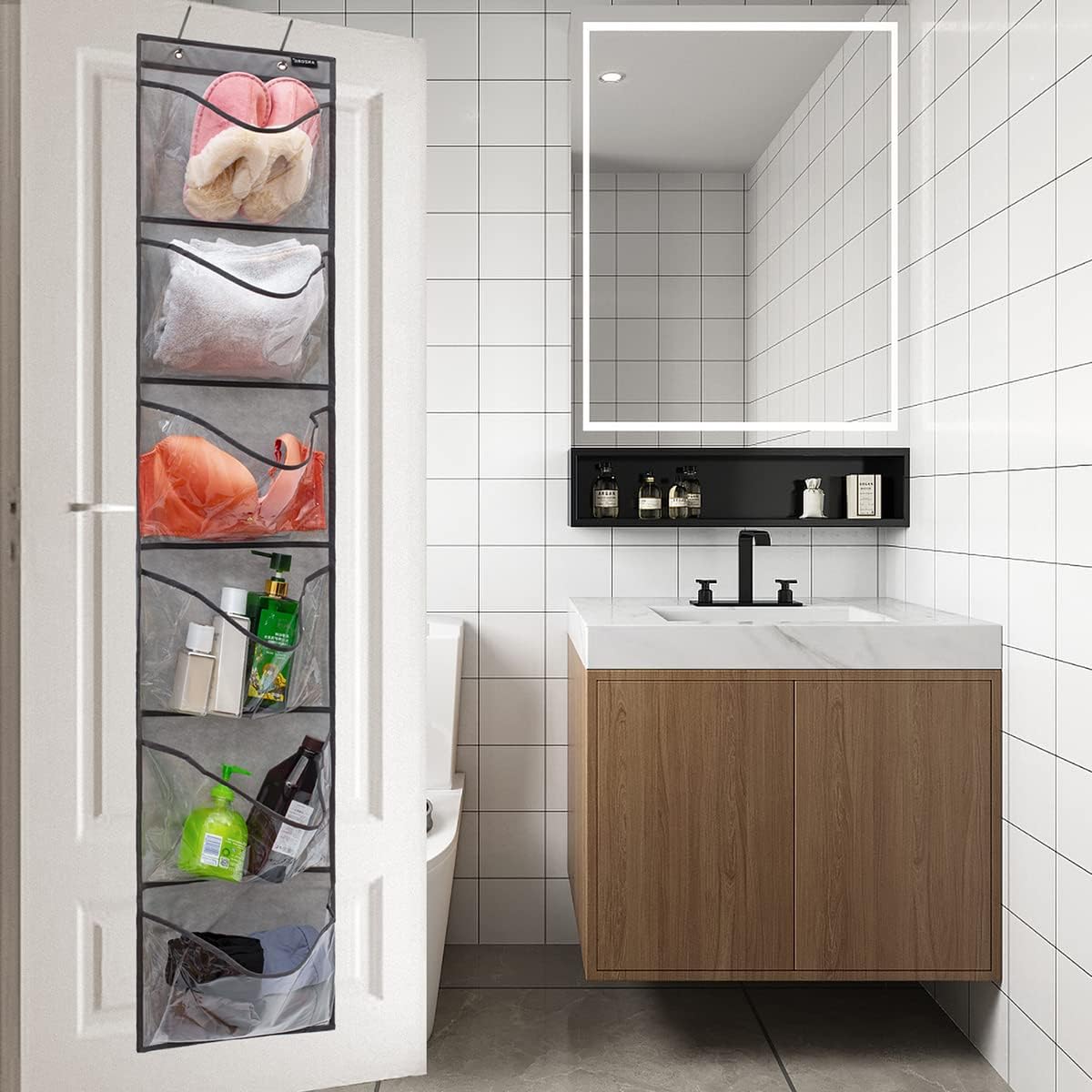 2 Organizadores De Zapatos Colgantes | 6 Bolsillos De Malla Cada Uno, 76x35 Cm | Para Puertas, Armarios, Caravanas