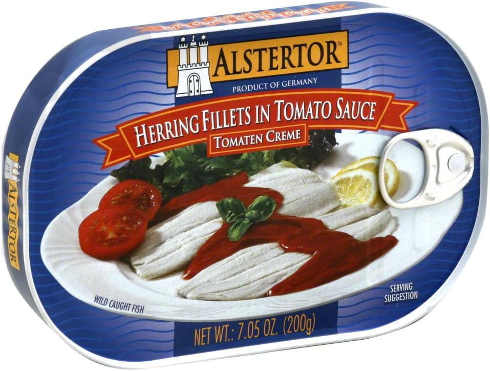 Alstertor Herring Fish Fillet in Tomato Sauce, 7.05 oz, Pack of 10