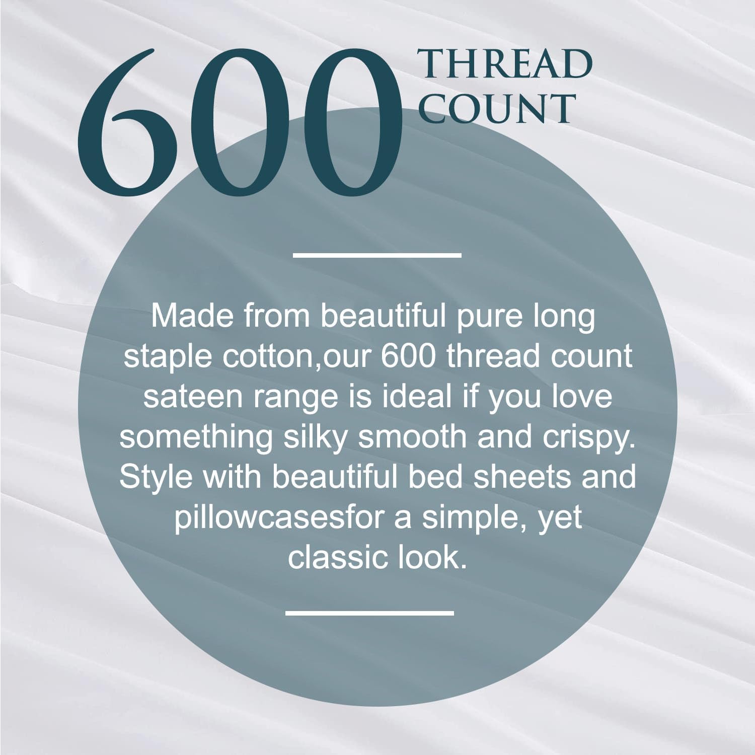 Split California King Sheets Set - 100% Egyptian Cotton, 600 Thread Count - 5 PCs, Split Cal King Sheets Sets for Adjustable Beds - Luxury Soft Hotel-Quality Sheets with Sateen Weave - White
