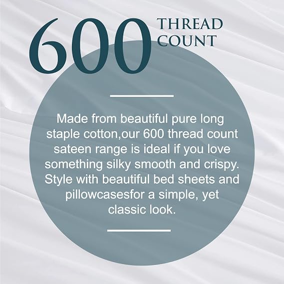 SKY BEDDINGS Twin Sheet Set, 100% Egyptian Cotton, Silky Sateen, White
