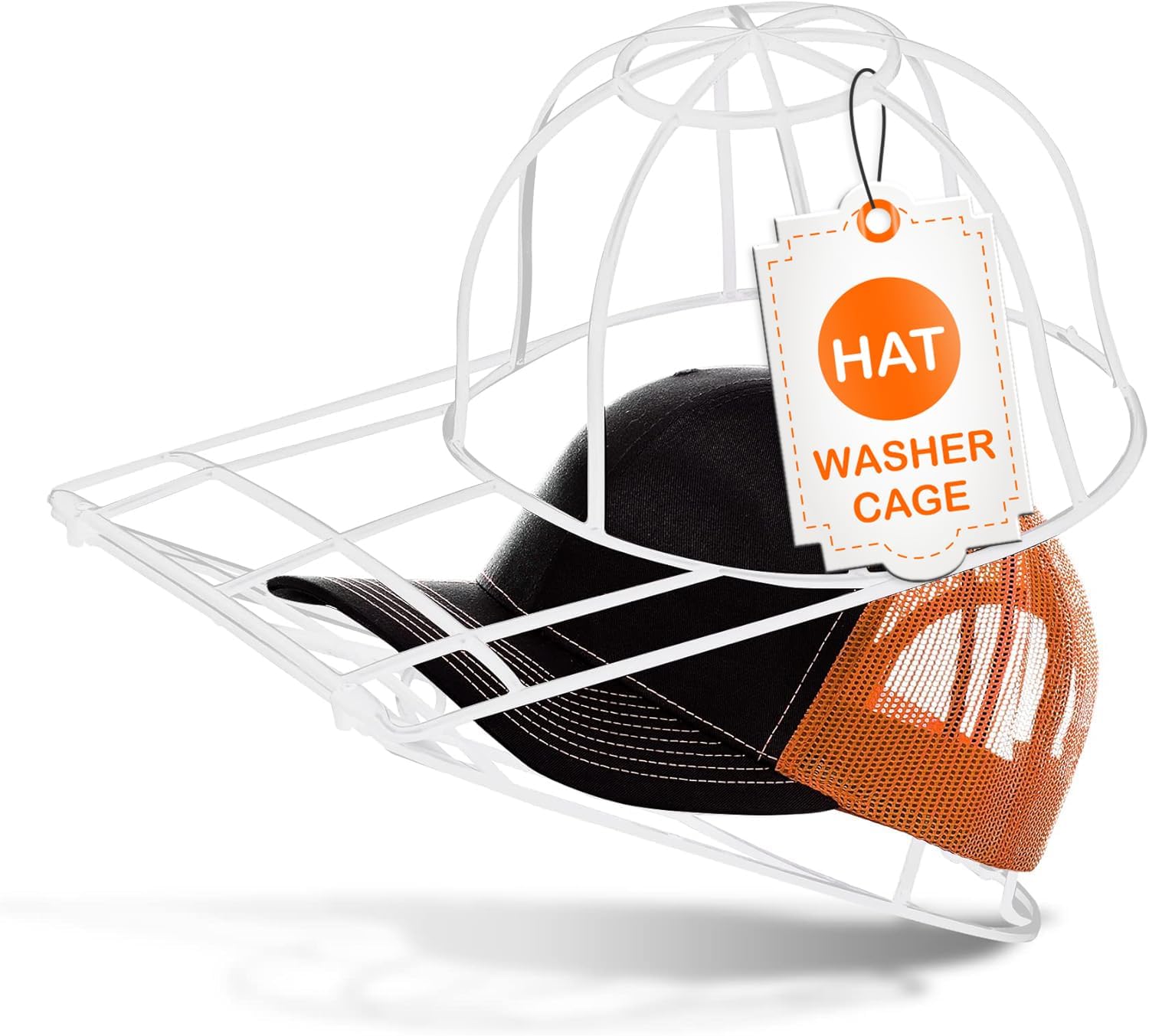 Original and Patented Hat Cleaner, Hat Washer for Washing Machine or Dishwasher, Cap Washer Frame for Flat & Curved Hats, Made in USA (White)