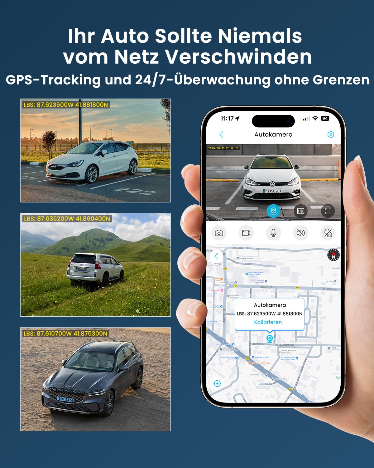 Dashcam Auto, UCOCARE 4G LTE Dual Dashcam mit Parküberwachung 24/7 mit SIM Karte, 64GB-Karte, Fern-Live-Ansicht Auto Überwachungskamera, 2-Wege Talk, Bewegungserkennung-Alarm, GPS, Cloud/SD Storage
