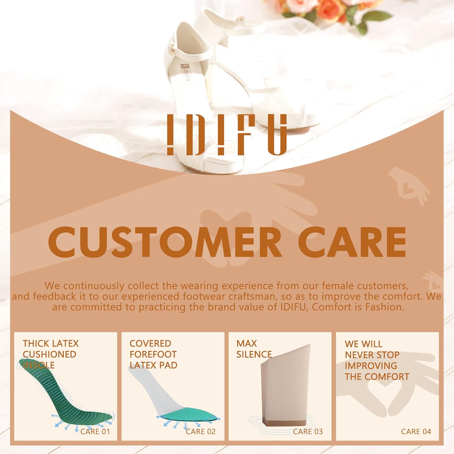 IDIFU Women's IN4 Mary Platform Chunky High Heels Sandals Peep Toe Dress Wedding Bridal Shoes For Women Bride Bridesmaid - Image 6