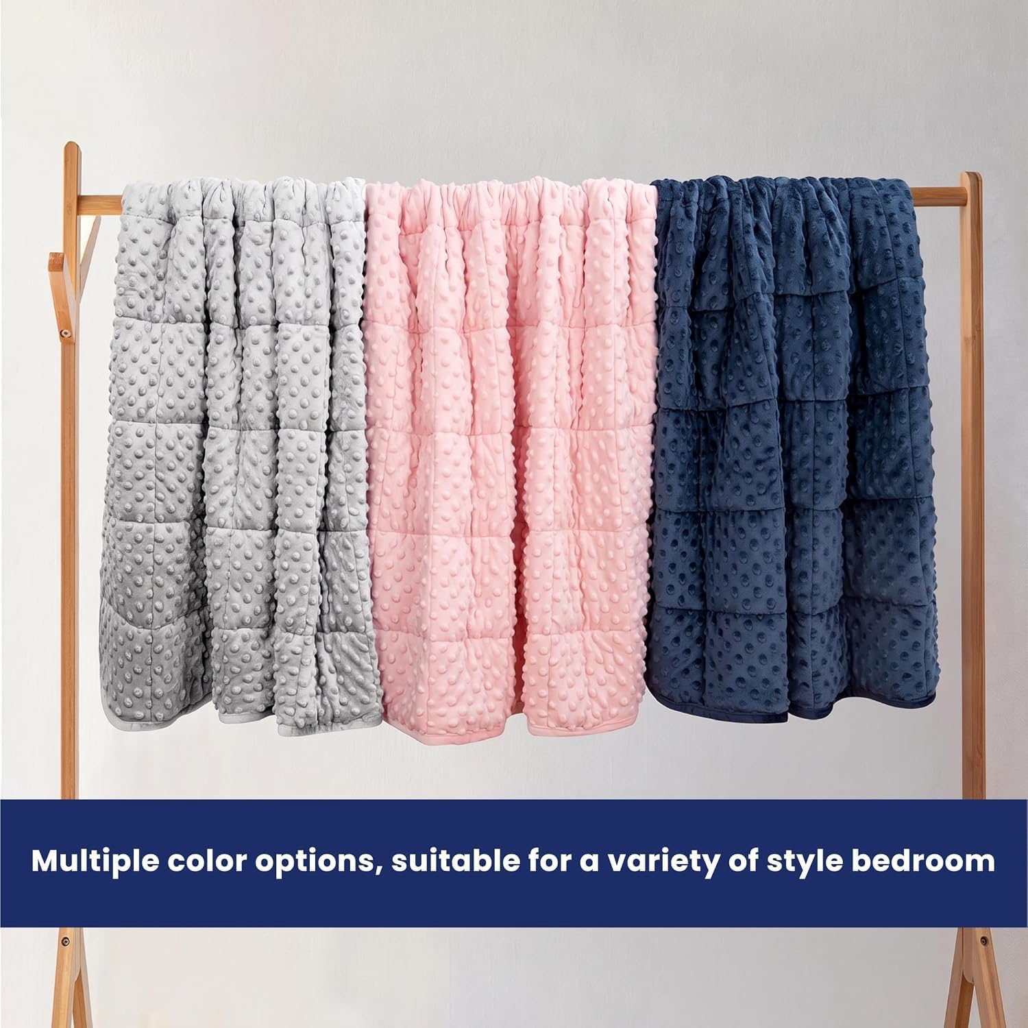 Huloo Sleep Weighted Blanket Twin 12lbs for Adult(48"×72",Navy Blue) Breathable Soft Minky Weighted Throw Blanket for All Season,Heavy Blanket with Premium Glass Beads