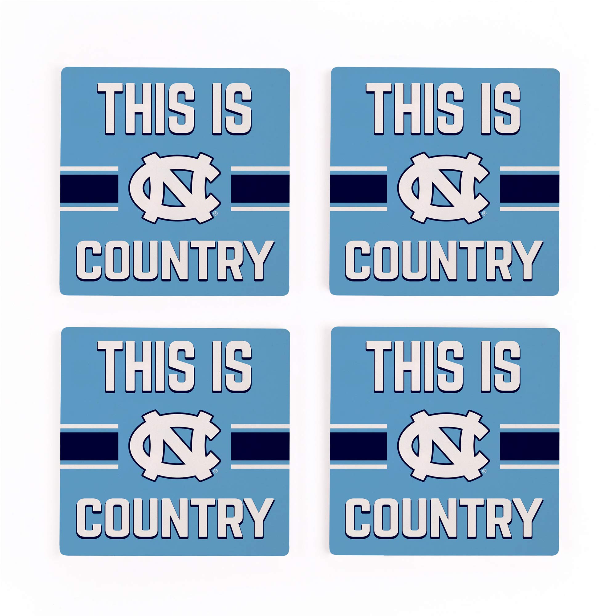 This is University of North Carolina Country 4 x 4 Ceramic Coasters Pack of 4