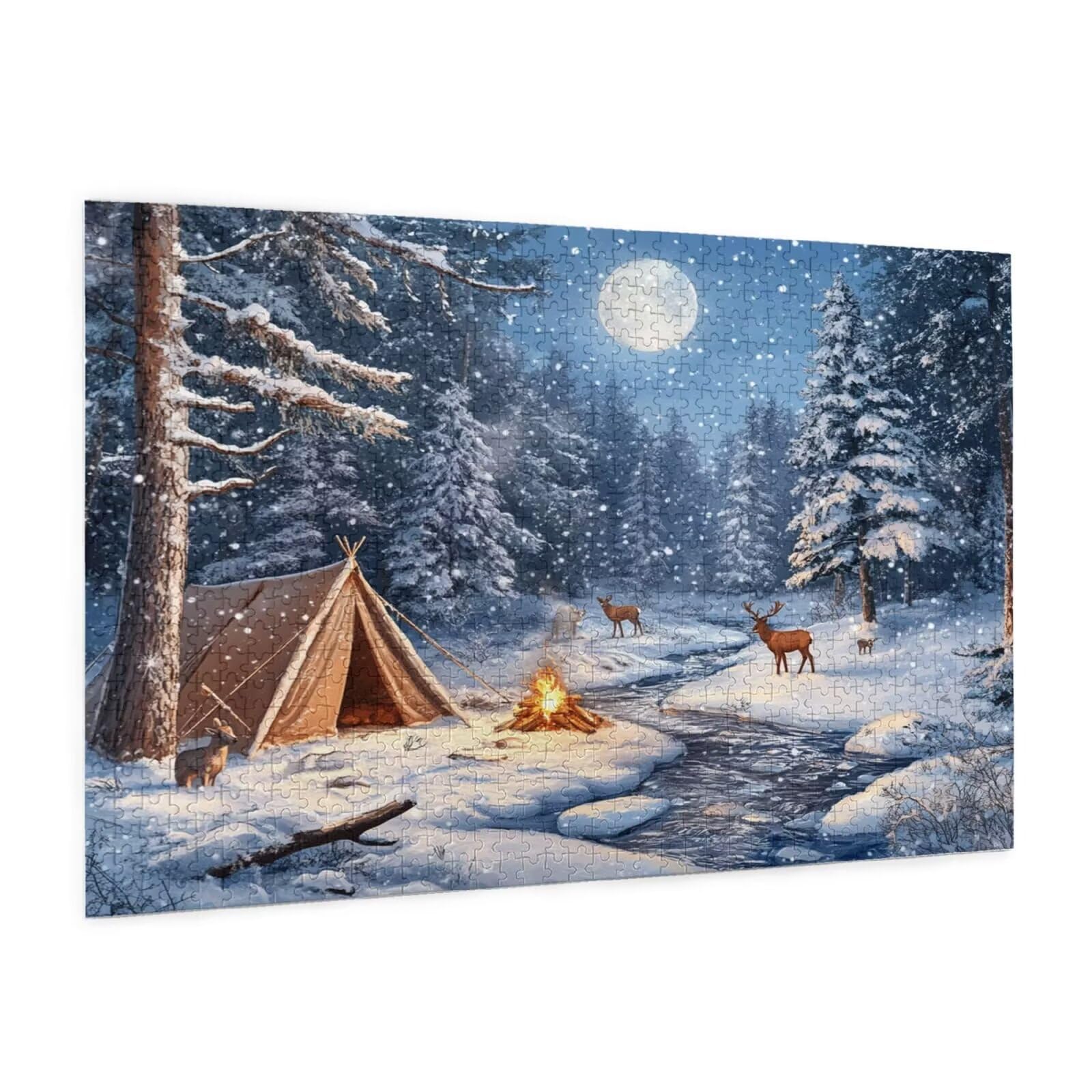 Puzzle zimowe, 6000 elementów, las, puzzle dla dorosłych, z pudełkiem na prezent, duże drewniane puzzle dla dorosłych, gra zręcznościowa dla całej rodziny, prezenty dla kobiet, 105 x 180 cm, 1257y