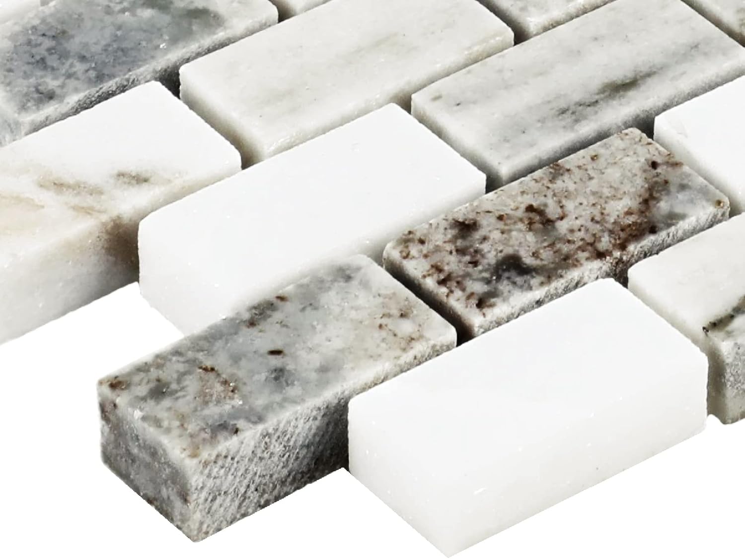 Daltile Decorative Accents Natural Stone Brick Joint Mosaic in Polished Panaro Blend for Backsplashes, Floors, or Walls (6 PCs per Carton) (6 SQ Ft per Carton)