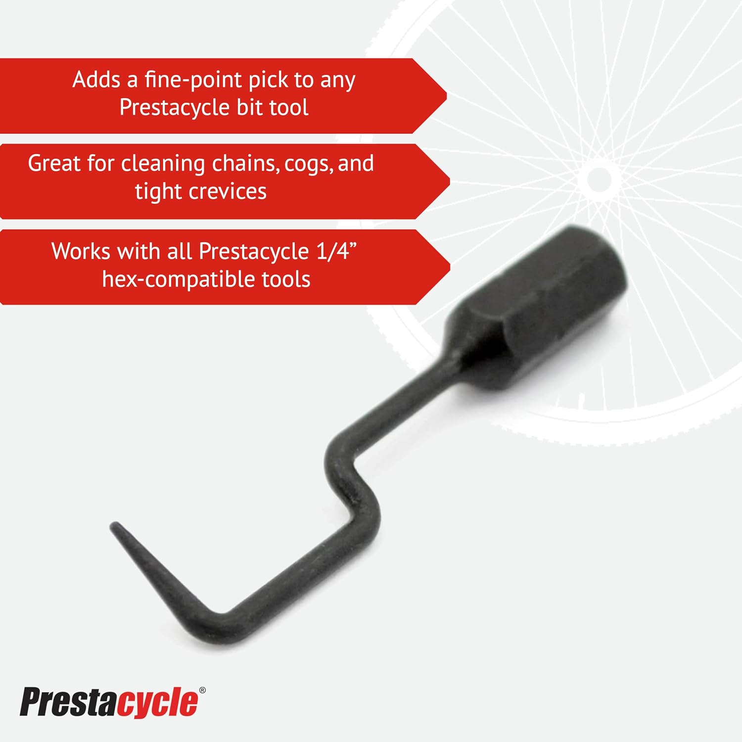Prestacycle Dental Pick Specialty Bit – Converts Bits Tools into Precision Pick – Ideal for Cleaning Chains, Cogs & Tight Spaces – Compact Multi-Function Bike Tool Accessory