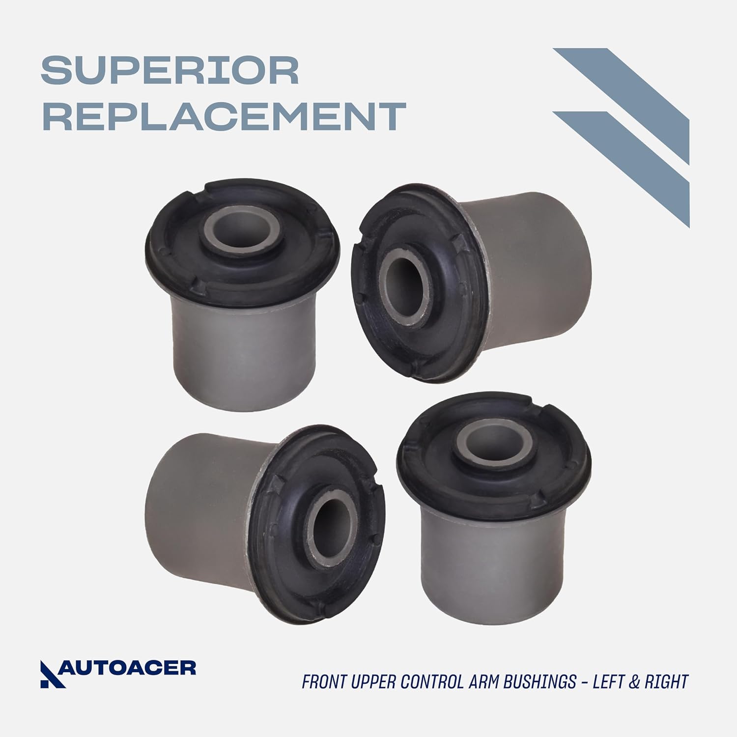 Complete Front Upper & Lower Control Arm Bushing Kit, 8-Pcs (Left & Right), Fits Tacoma 1995-2004 4WD, Tacoma PreRunner 1998-2004 2WD, Hilux / 4Runner 1995-2002, Land Cruiser Prado 1996-2002