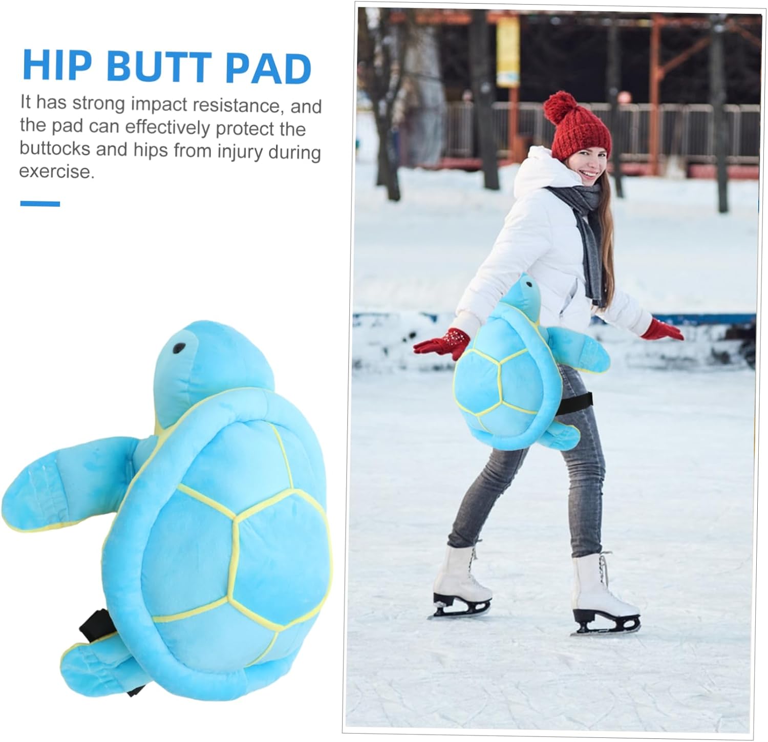 BESPORTBLE Skiing Butt Protector for Adults and Adorable Turtle Cushion for Outdoor Sports Impact-Resistant Hip Pad for Ice Skating and Snowboarding