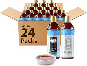 Soeos Premium Fish Sauce, Pack of 24 500ml*24 Authentic Fish Sauce Crafted Umami Sauce for Dressings, Marinades & Stir-Fries | Unlock Rich, Bold Flavors