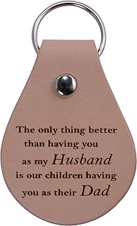 CustomGiftsNow Only Thing Better Than Having You as My Husband is Our Children Having You as Their Dad - Leather Key Chain with Key Ring