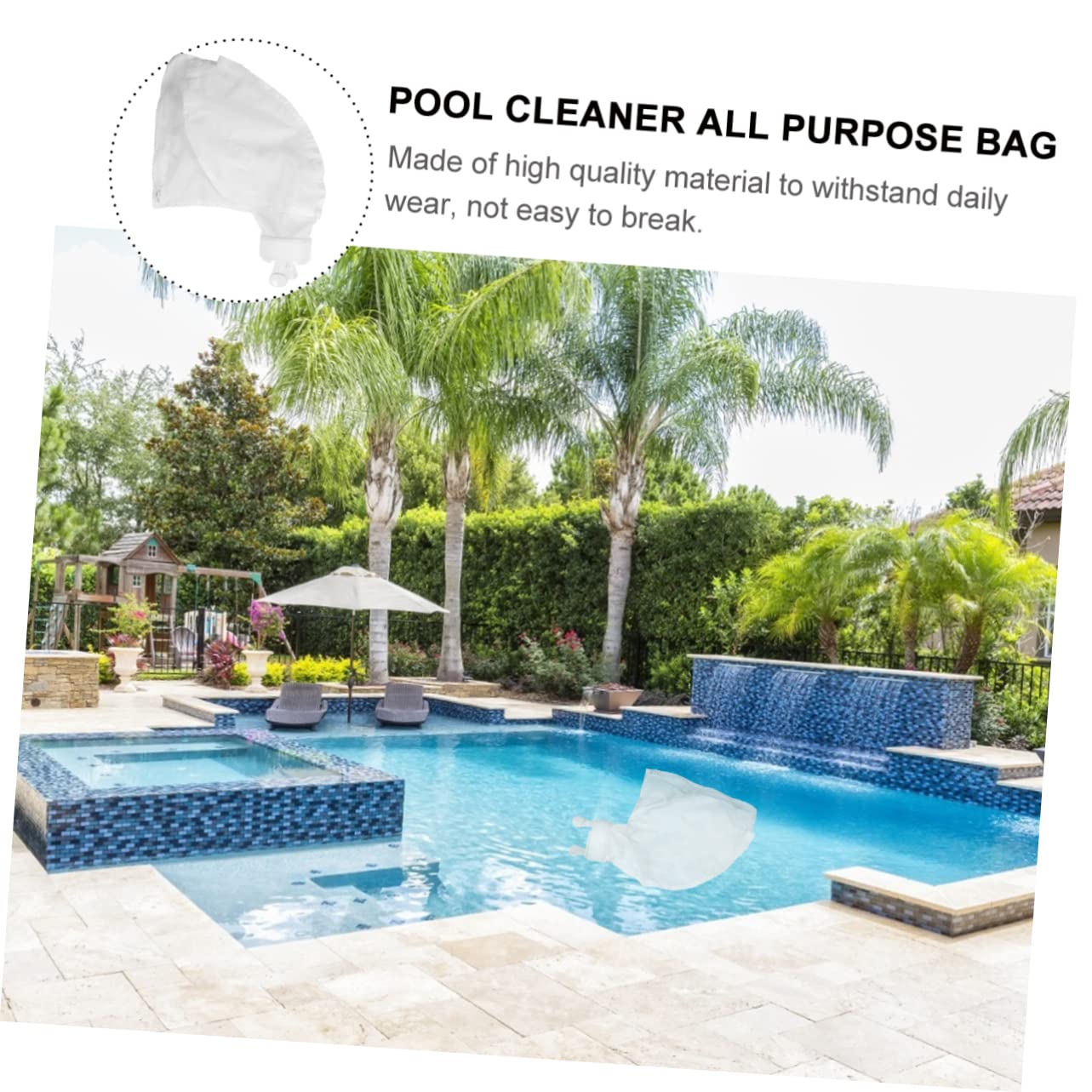 ifundom 3 Piezas Bolsa Piscina Limpieza reemplazo vacío Skimmer de Piscina de Alta Resistencia Bolsa Multiusos para 280 Bolsa de Repuesto con Cremallera para 280
