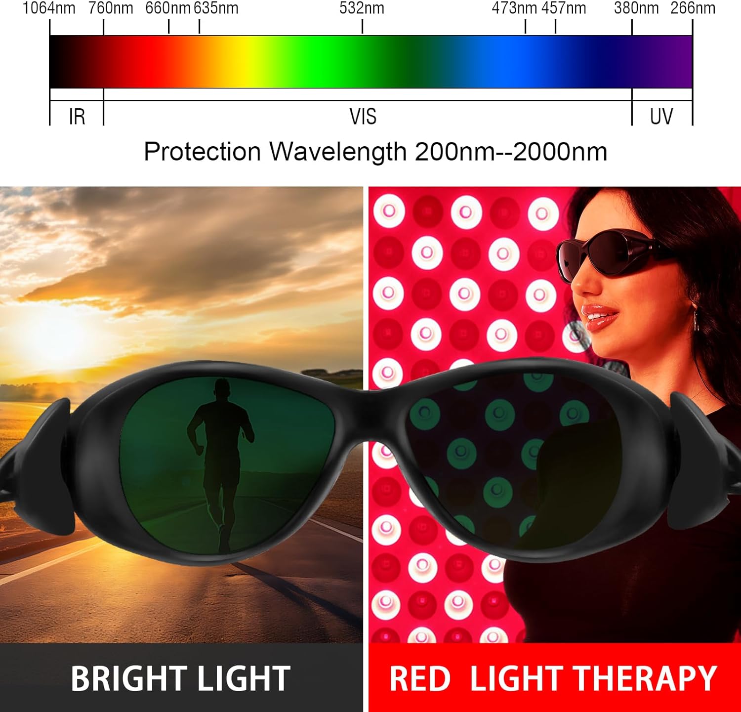 Professional Red Light Therapy Glasses,Eye Protection for Red Light Therapy and Tanning - Image 2