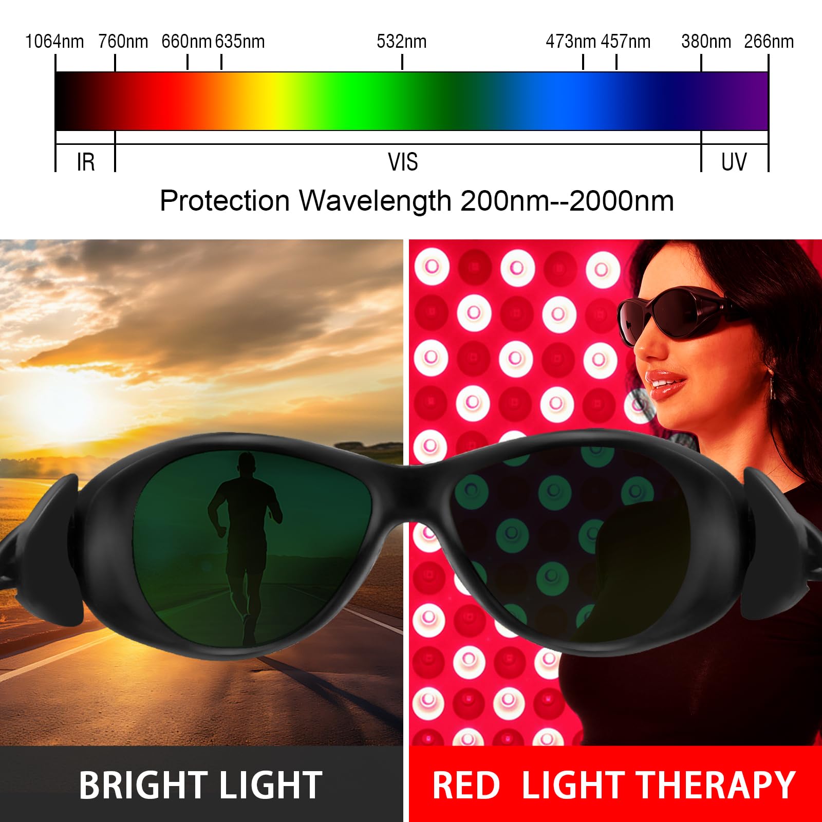 Red Light Therapy Glasses - Eye Protection -2 Red Light Therapy Glasses - Eye Protection -2