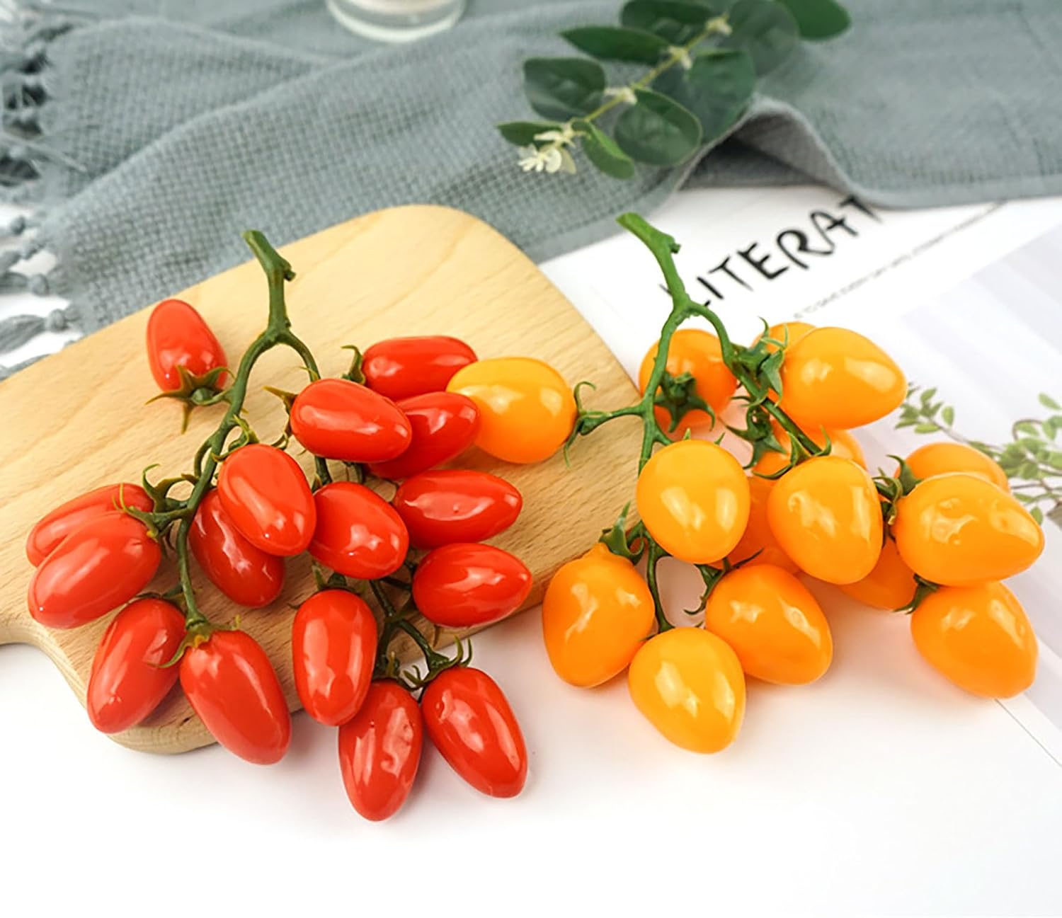 1 String (16 Pcs) Cherry, Red Artificial Fruits for Home and Party Decoration (Red)