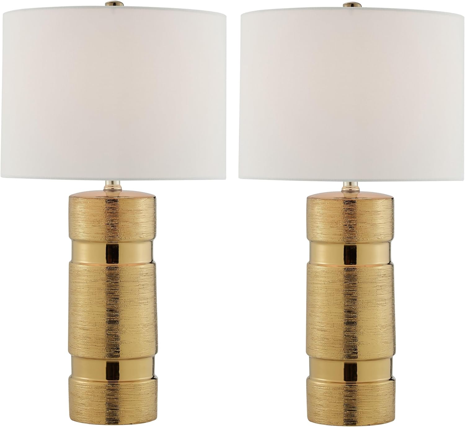 Lite Source Lucano Brushed Gold Ceramic Table Lamps Set of 2