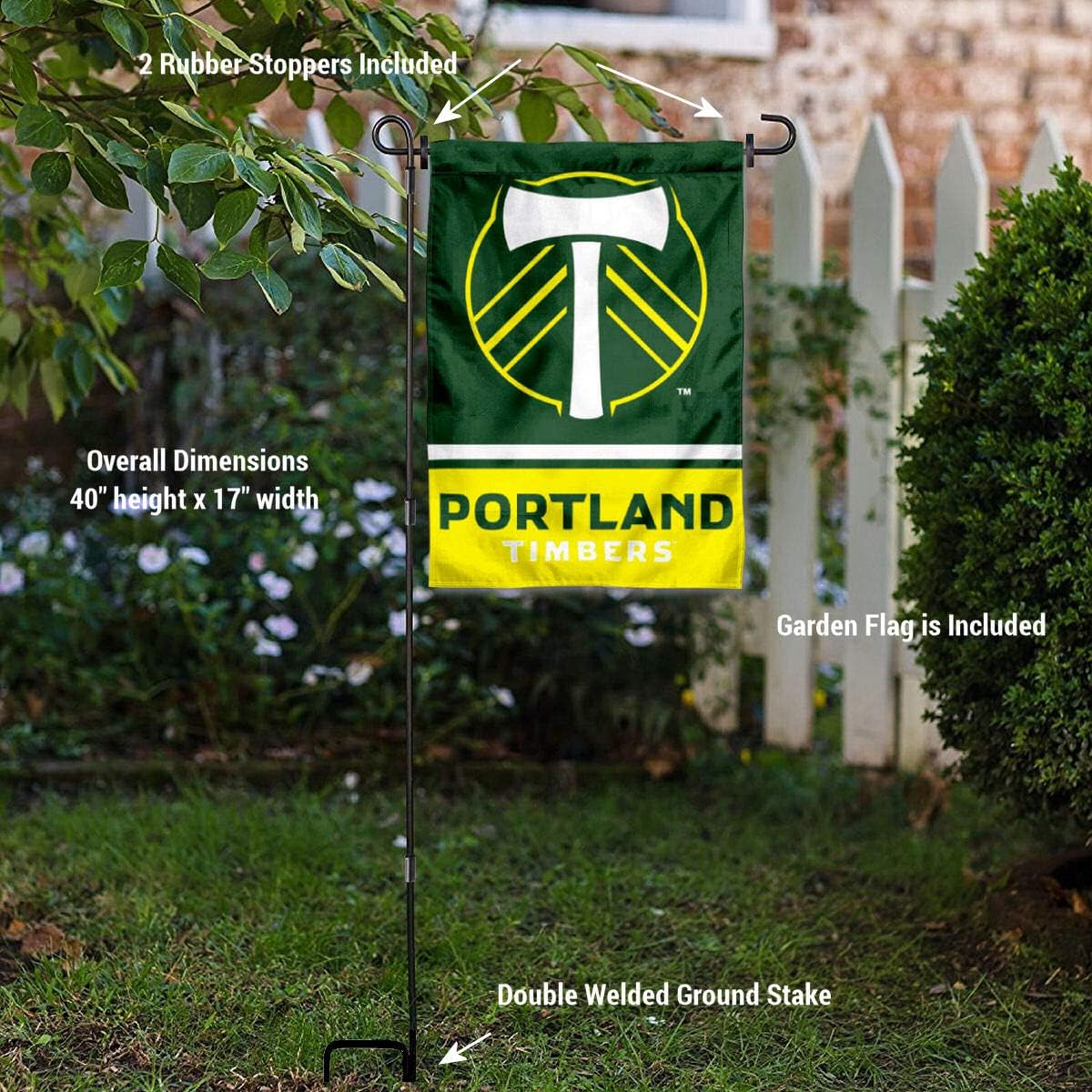 Timbers Garden Flag with Stand Pole Holder - Image 3