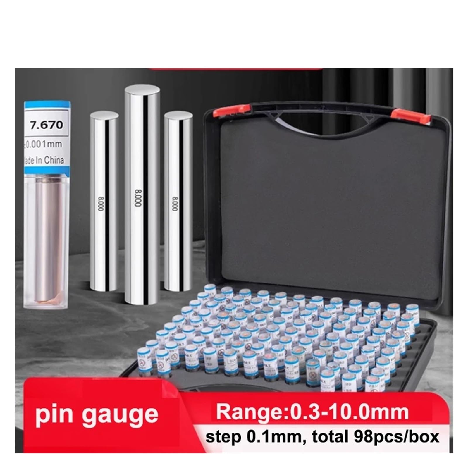 98 sztuk/partia precyzyjny zestaw trzpieni stalowych 0.30-10.00mm gładki otwór Gage 50mm Pin narzędzie pomiarowe krok 0.1mm Precyzyjny pomiar
