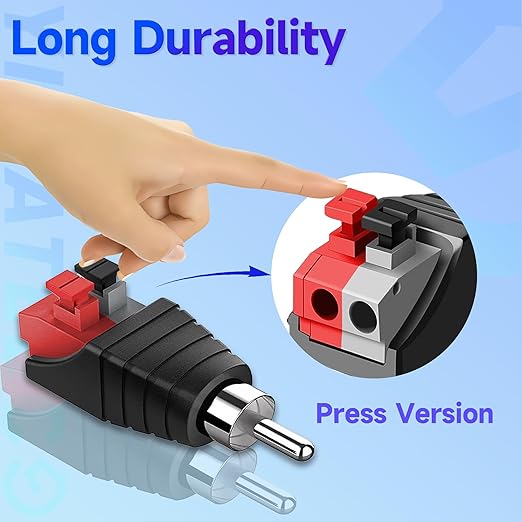 Adaptador RCA a Cable de Altavoz, 6 Piezas, Conector Macho miniatura 4