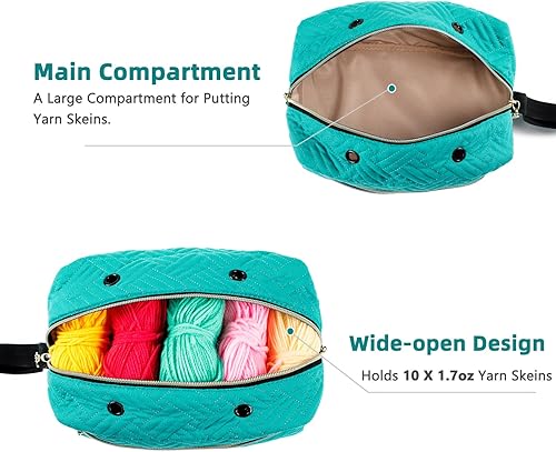 Miniatura 2 de Organizador pequeño de bolsas de ganchillo - Bolsa de tejer - Organizador de almacenamiento de hilo - Bolsa de hilo para ganchillo - Soporte de hilo