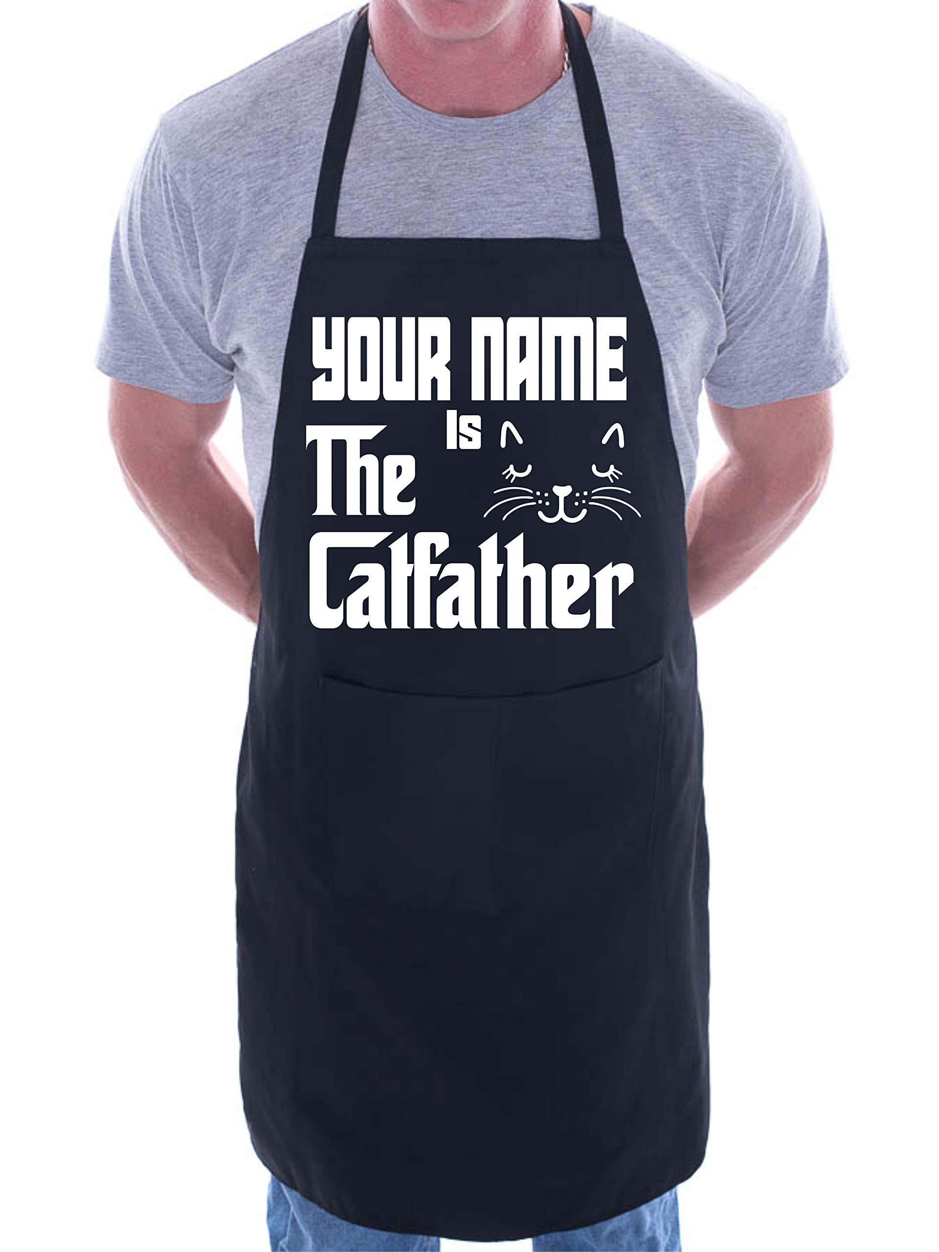 Print4u Black The Catfather Your Name Chef Bbq Personalised Apron