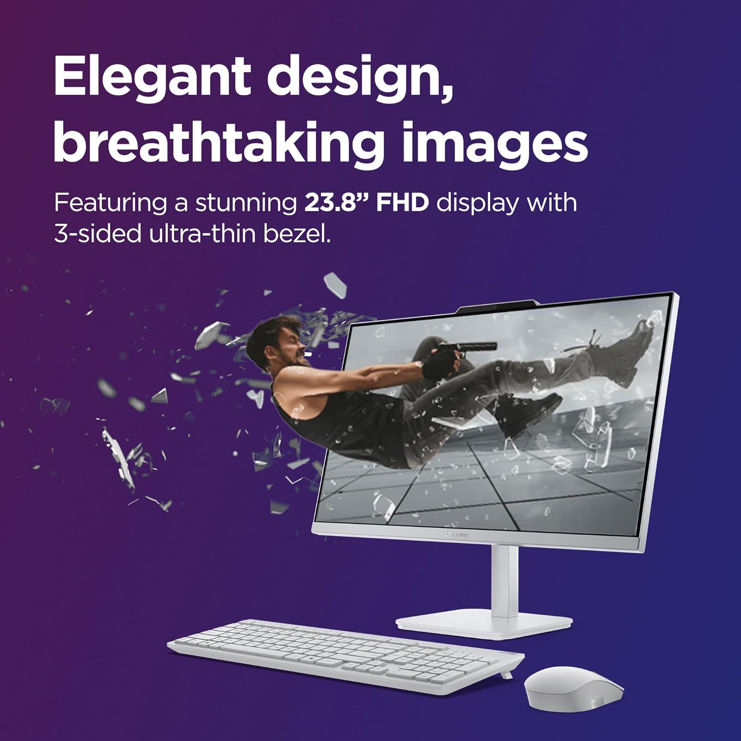 Lenovo A100 All in one Intel® N100 23.8" FHD (1920x1080) 3-Side Edgeless All-in-One Desktop (8GB/512GB SSD/Win11/MS Office 2024/5MP Camera/USB Calliope Keyboard & Mouse) F0J6005FIN 15 71dZ3BAQo4L. SL1500