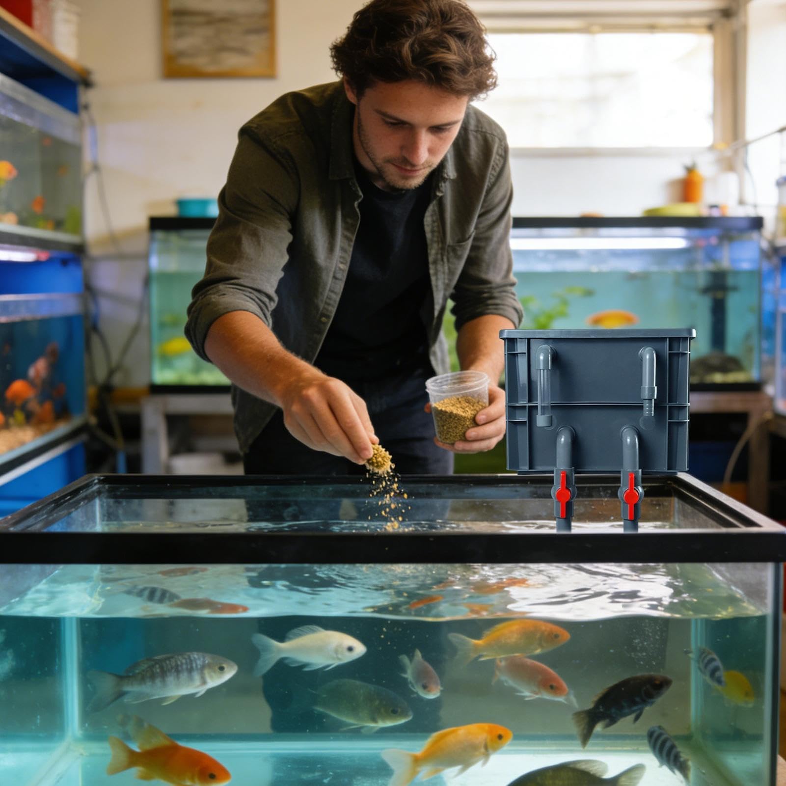 Aquarium Tropfkammer Filterbox Multifunktionales Filterzubehör | Filter-Umwälzpumpe für Aquarien für Süß- und Meerwasser, für Zuhause, Schlafzimmer, Wohnzimmer, Büro, WG, Apartment