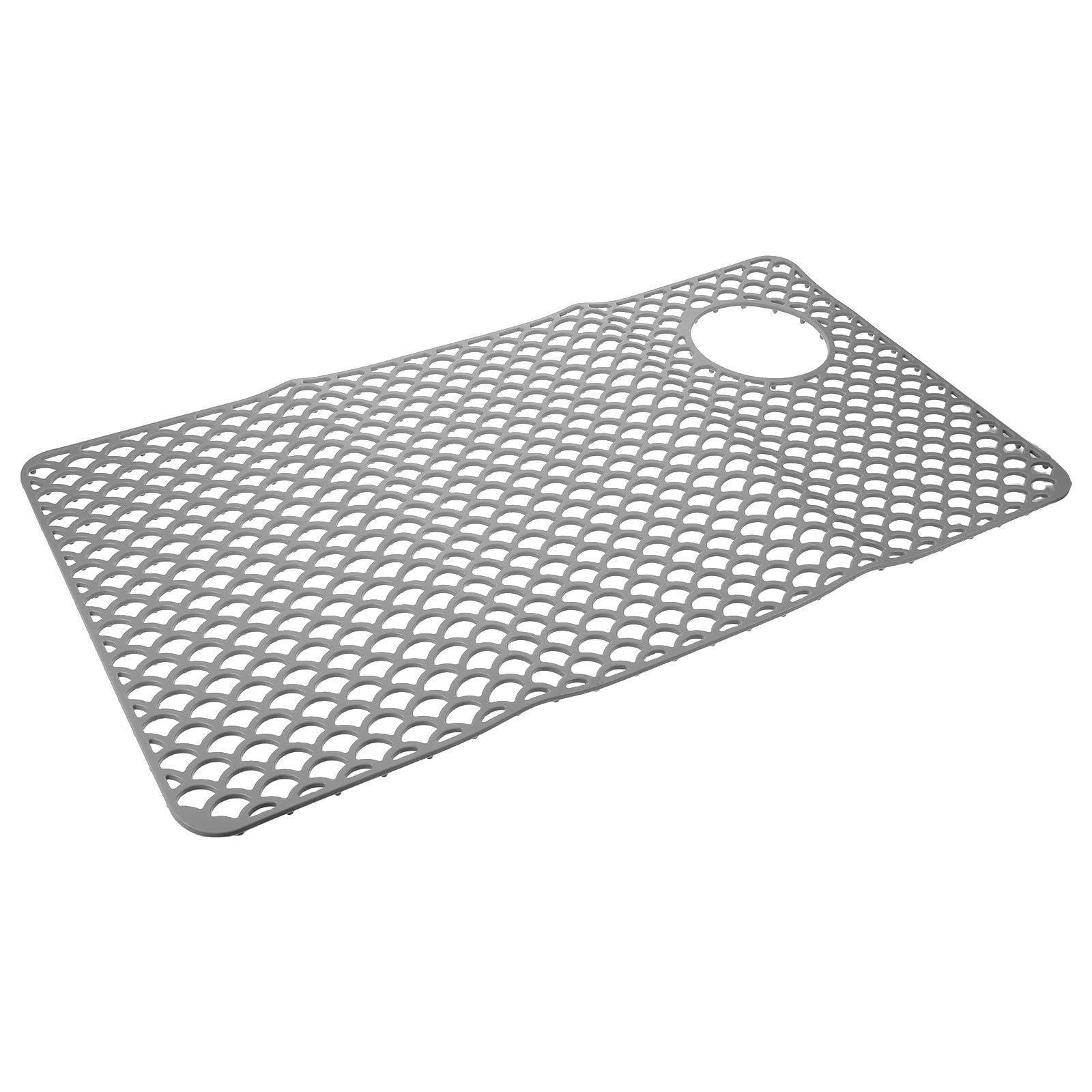Alfombrilla de fregadero de silicona con diseño de rejilla para secar platos