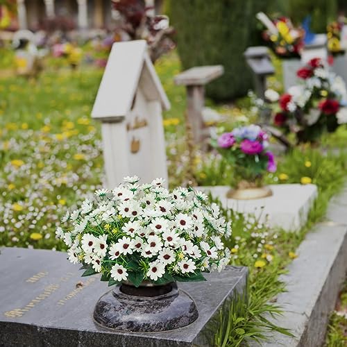 Miniatura 5 de 8 paquetes de girasoles artificiales para madres, flores artificiales para exteriores, resistentes a los rayos UV, no se decoloran, plantas de