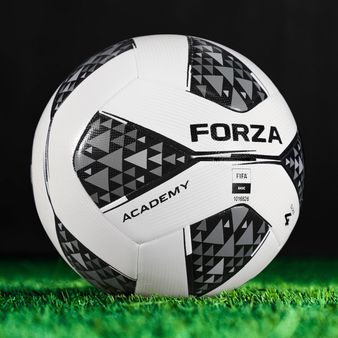 FORZA Academy Footballs – FIFA Certified, Durable Match & Training Balls, 6 Colour Options & Multipacks (Black & White, Size 4 (Junior) - Pack of 3)