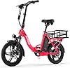 Mars Cityrun SE Folding Ebike, 16 Electric Bike for Adults with Speed 20MPH Peak 500W Motor 30 Miles Max, 36V 280.8Wh UL2849 Removable Battery, Gift for Adults & Teens, Mini Foldable E-Bikes