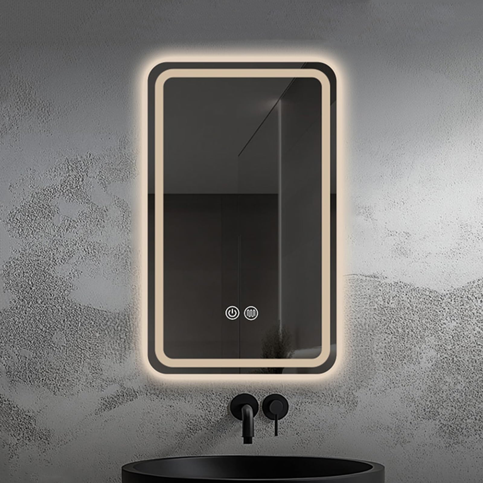 Miroir de salle de bain LED 60x80 tactile réglable et antibuée