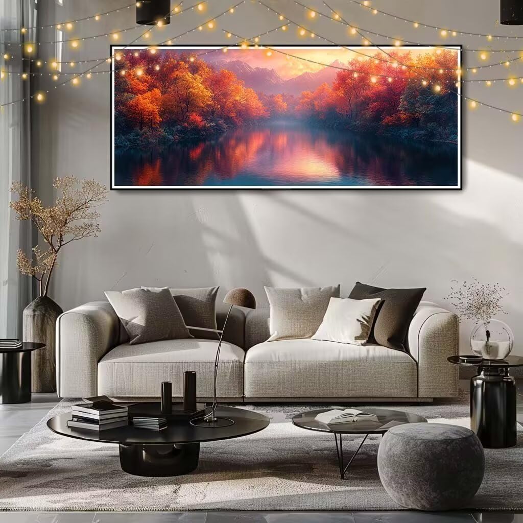 Obraz diamentowy 5D dla dzieci, mały klon, rzeka, obraz diamentowy 60 x 150 cm, tworzenie mozaiki według liczb, zestaw do malowania krzyżykowego, obraz dla dorosłych, dekoracja domu 8Y-2874