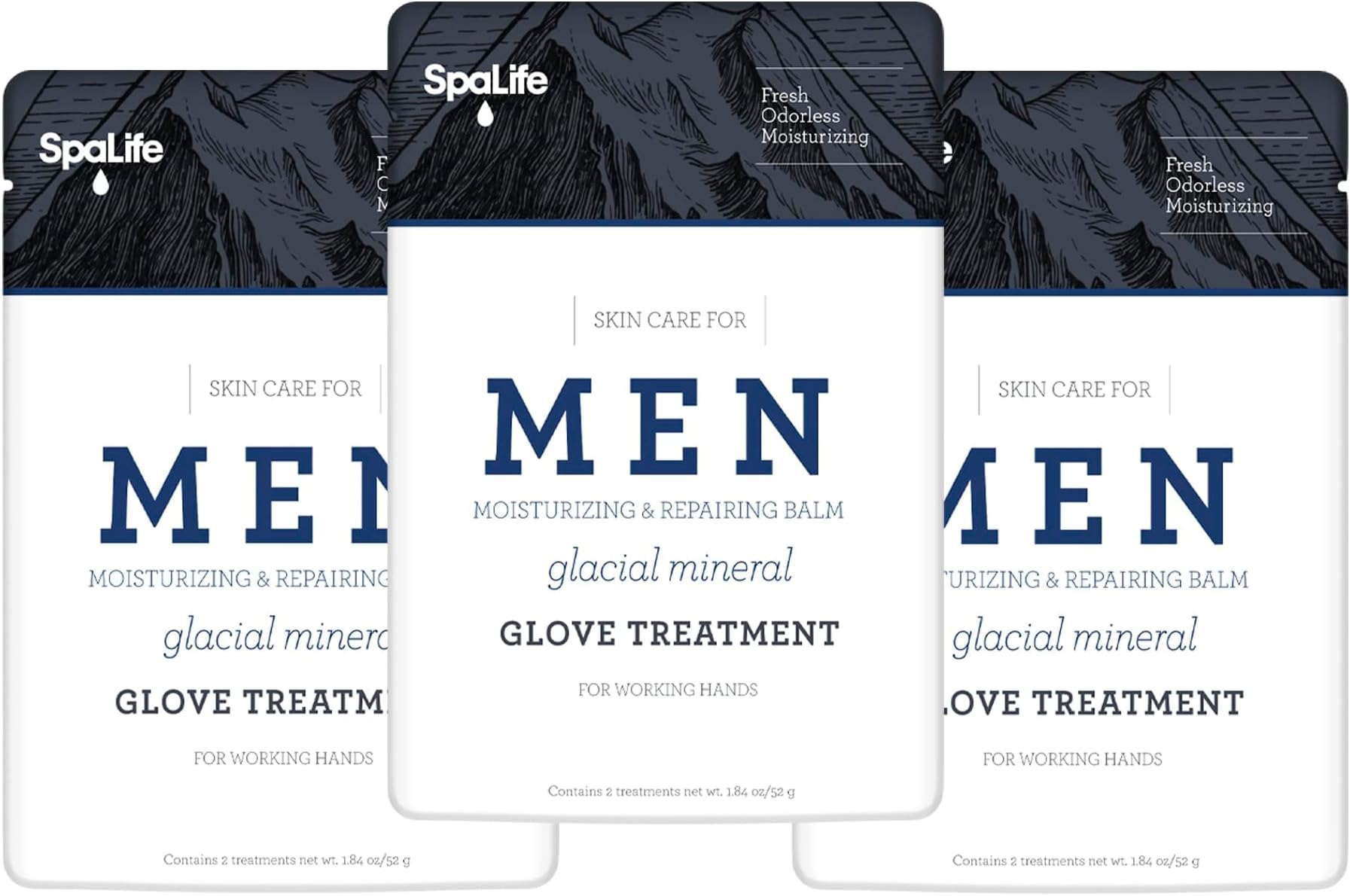 SpaLifeSpa Life Men's Glacial Mineral Moisturizing and Repairing Balm for The Working Hand (Hand Gloves 3 Pairs)
