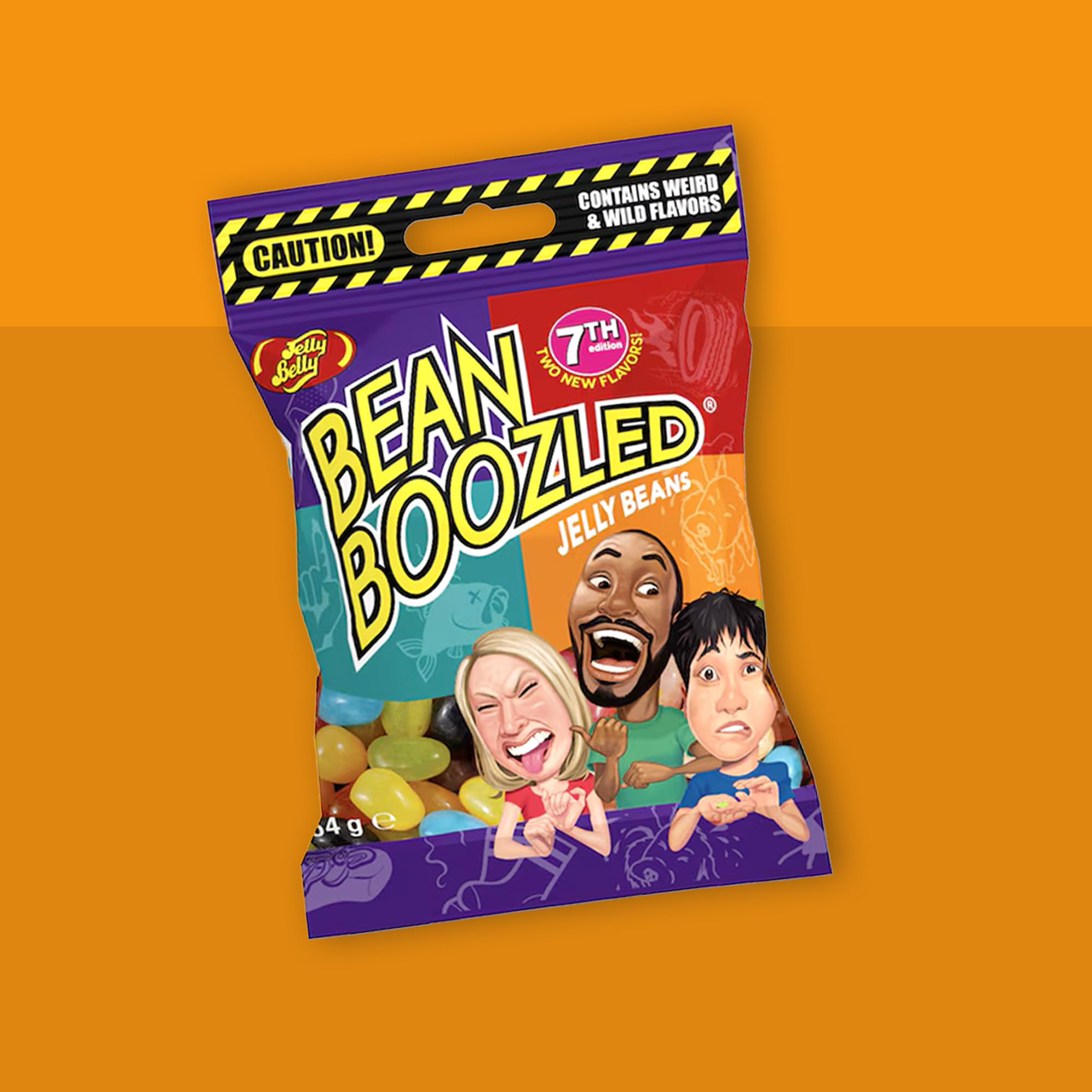 Jelly Belly Bean Boozled 100g avec roue + Sac de recharge (54g) – Bonbon americain - Défi goûts bizarres – Jelly Beans Challenge – Jeu Amusant & Extrême – Idéal pour Soirées, EVG/EVJF & Fêtes