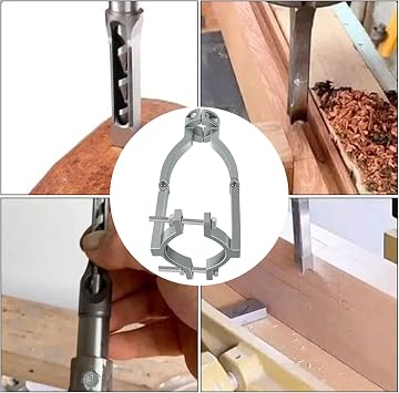 Square Hole Drill Bit Adapter, Woodworking Square Hole Drill Fixing Bracket Drill Machine Accessory Quickly Install Disassemble Mortising Attachment for Drill Press Woodworking Mortise Machine (1)