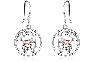 Sterling Silver Sloth Llama Dangle Earrings