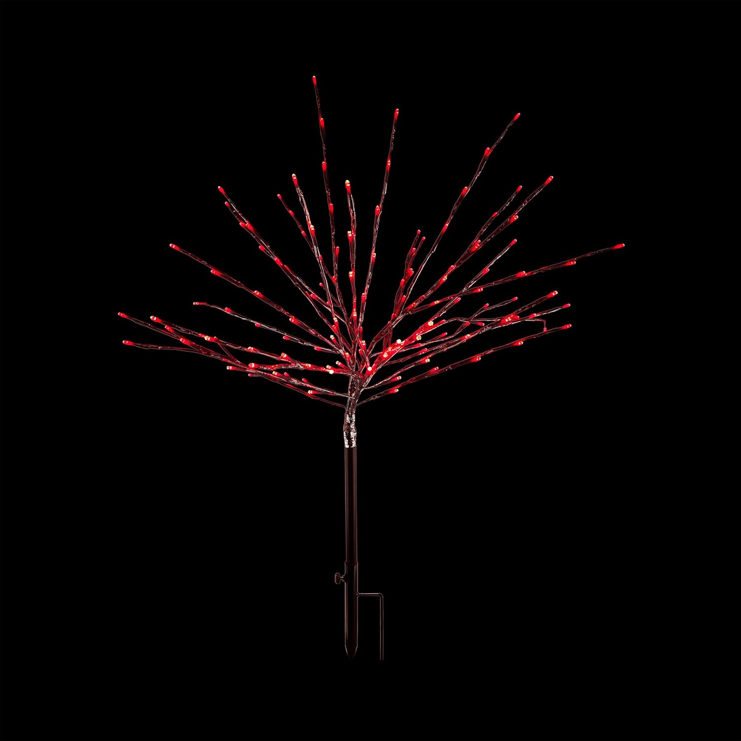 Alpine Corporation CRD128RD Silver Taped Bush with Red LED Lights, Indoor and Outdoor Christmas Decorations Holiday décor : Patio, Lawn & Garden