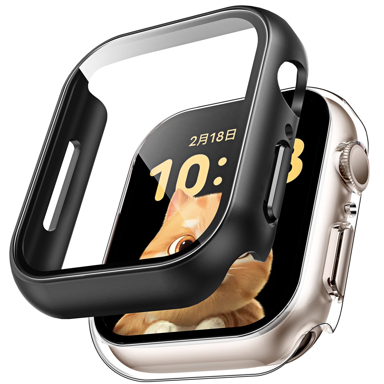 TAURI 2 Pack Hard Case for Apple Watch Ultra 3/Ultra 2/Ultra 49mm, with PC Tempered Glass Screen Protector, [Scristant Resistant], [Overall Protection] Slim Cover for iwatch Ultra 49mm, Black — Amazon image 27