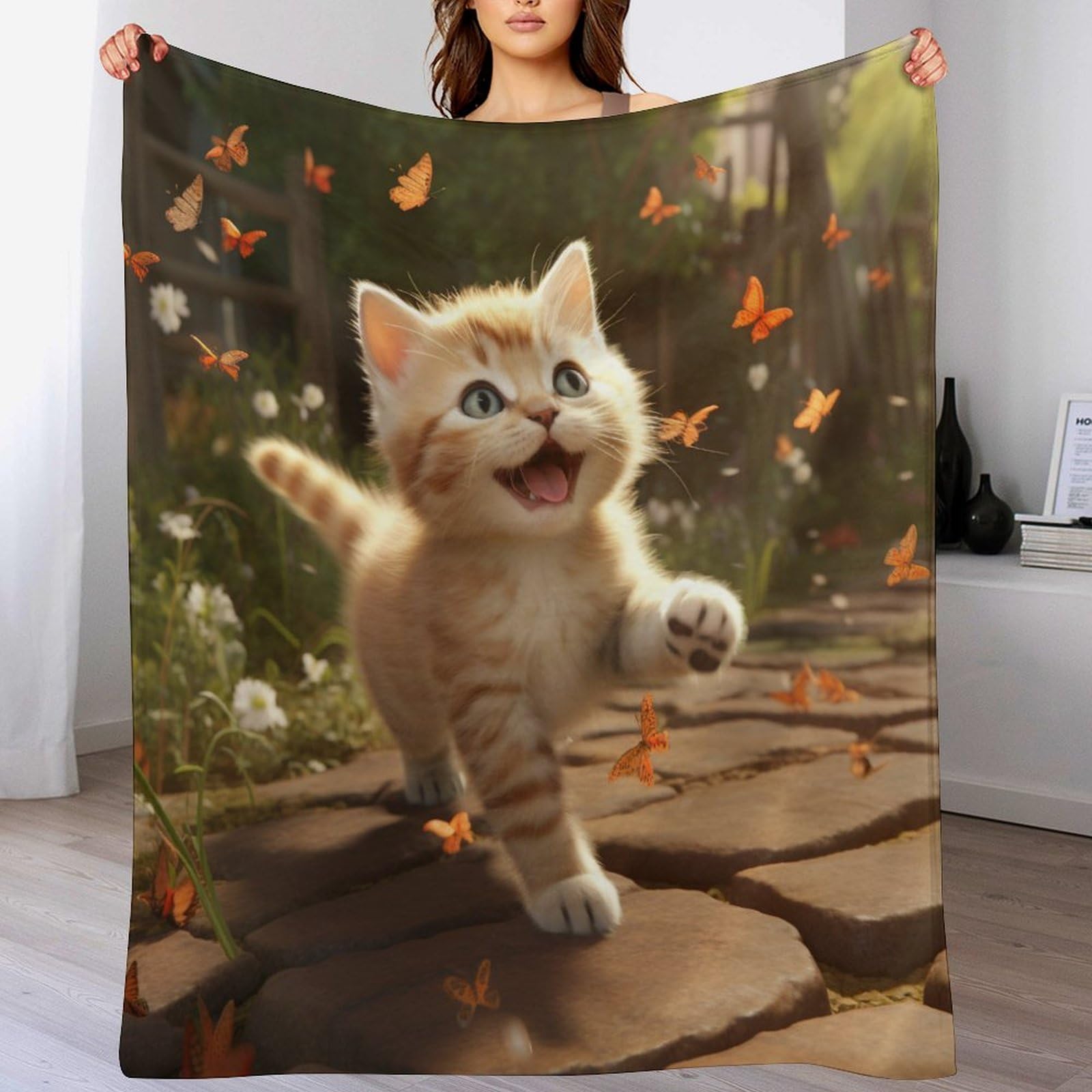 Couverture en flanelle polaire douce chaude lavable de 140x180cm pour canapé